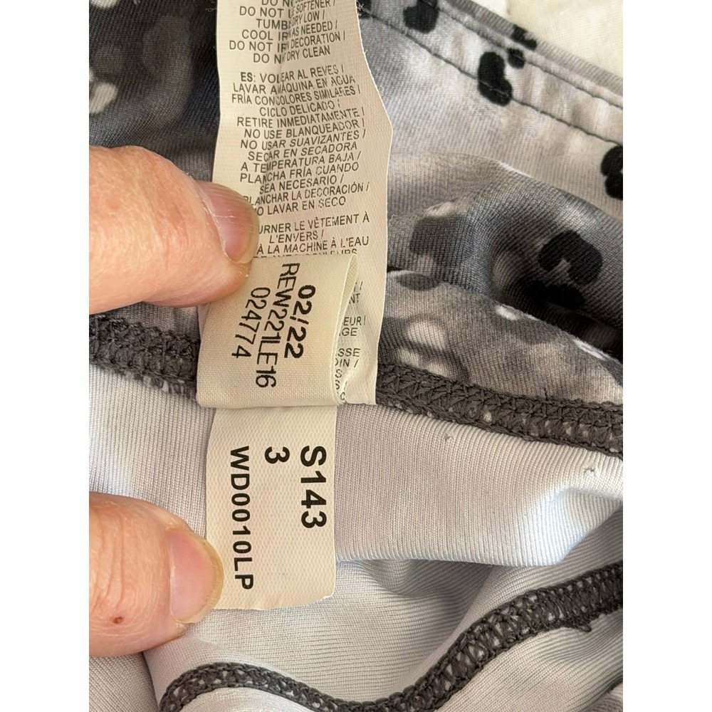 Reebok Womens Gray Leopard Animal Print High Waisted Leggings Side Pockets L - Picture 8 of 9